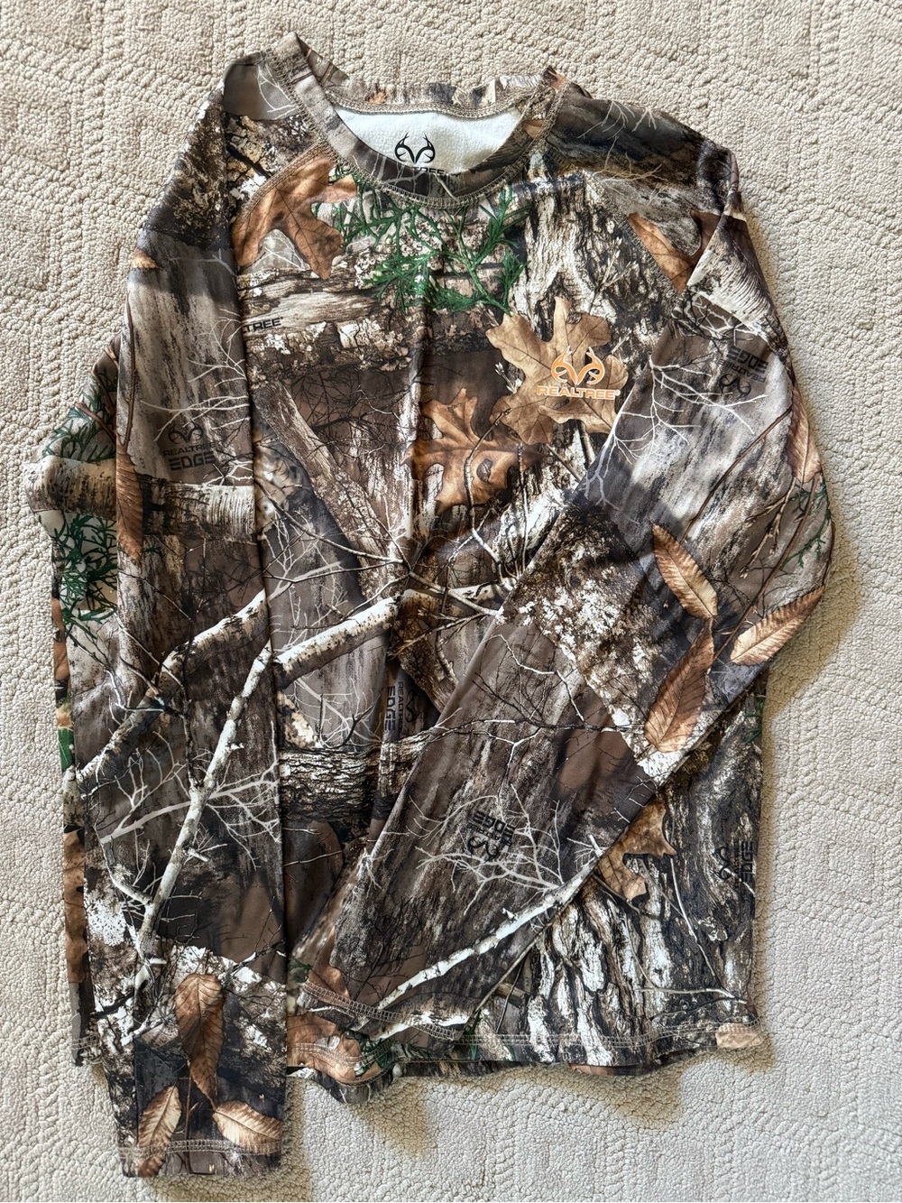 Realtree Men's Long-Sleeve Camouflage Performance Shirt - Brown/Green